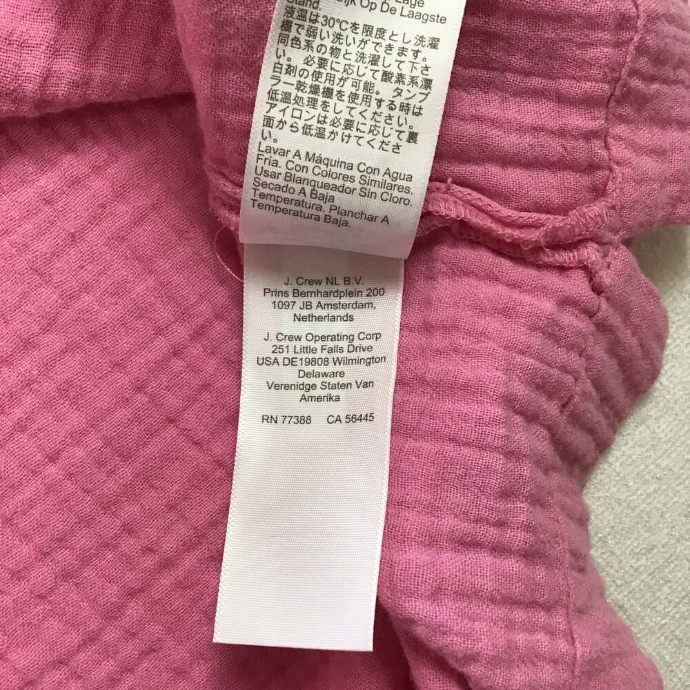 J.Crew Gauze Cotton Popover Dress Festive Pink Large Summer Beach - Picture 6 of 11